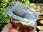 Natural Blue Lace Agate Geode Specimens x 4 From Nsanje, Malawi
