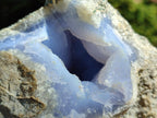 Natural Blue Lace Agate Geode Specimens x 4 From Nsanje, Malawi