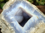 Natural Blue Lace Agate Geode Specimens x 4 From Nsanje, Malawi