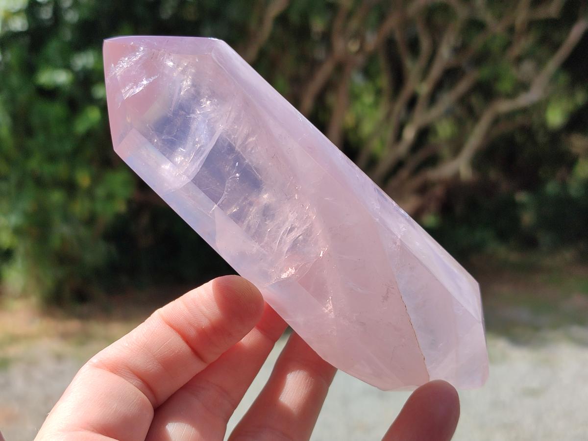 Polished Double Terminated Gemmy Rose Quartz Crystals x 6 From Madagascar