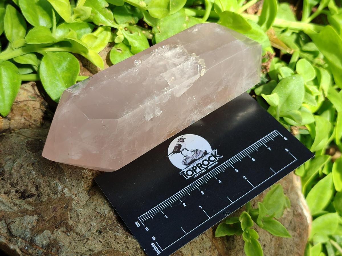 Polished Double Terminated Gemmy Rose Quartz Crystals x 6 From Madagascar