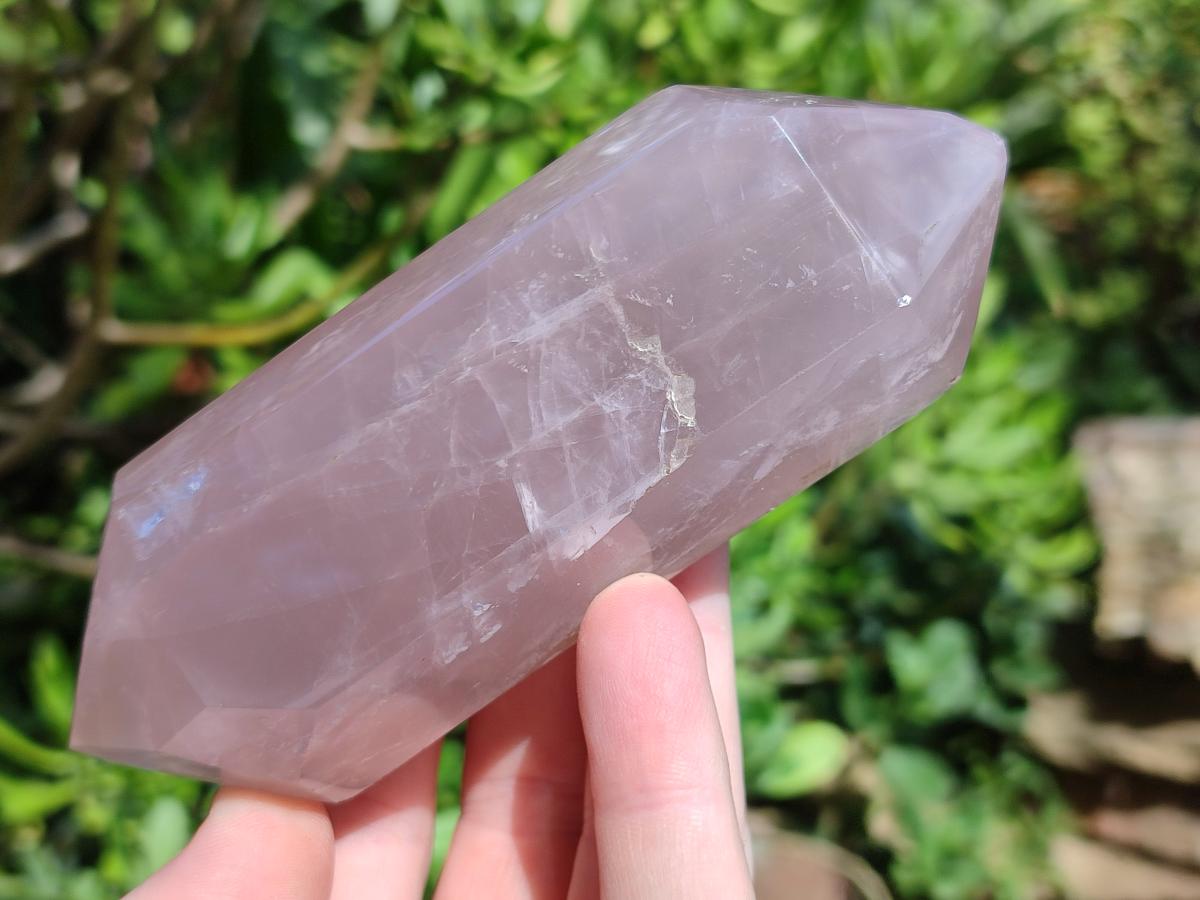 Polished Double Terminated Gemmy Rose Quartz Crystals x 6 From Madagascar