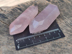 Polished Double Terminated Gemmy Rose Quartz Crystals x 6 From Madagascar