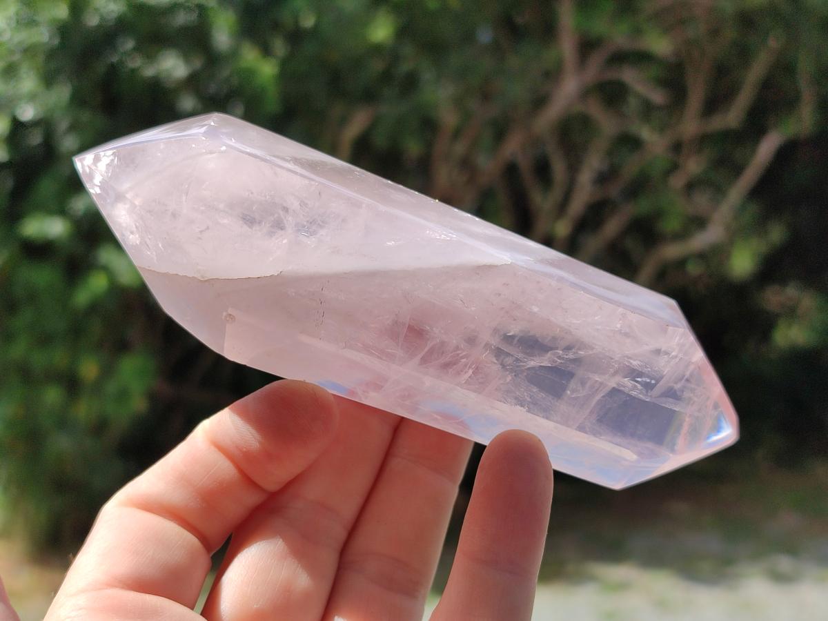 Polished Double Terminated Gemmy Rose Quartz Crystals x 6 From Madagascar