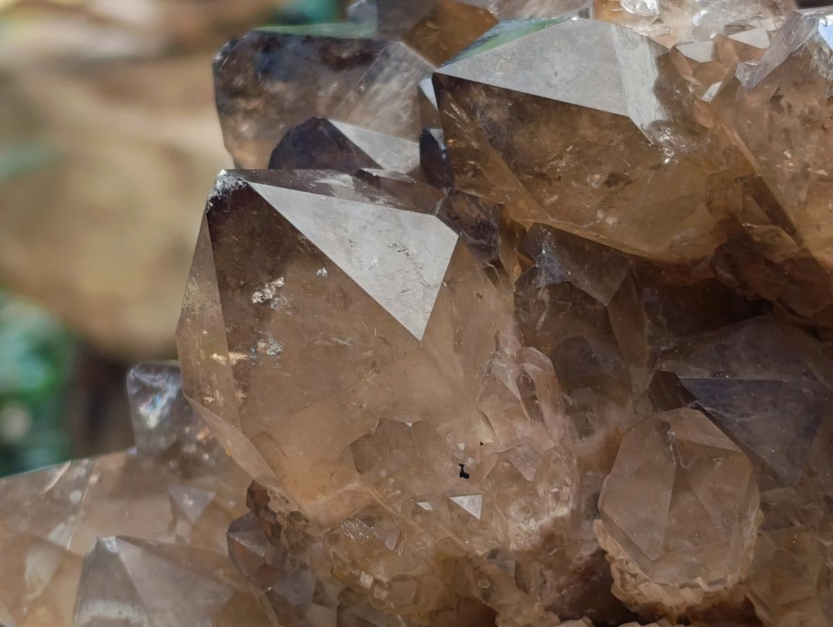 Natural XL Phantom Cascading Smokey Luena Quartz Cluster x 1 From Luena, Congo