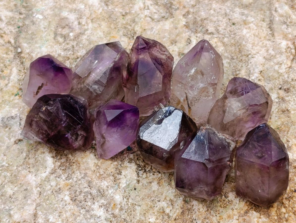 Natural Window Amethyst Crystals x 70 From Chiredzi, Zimbabwe