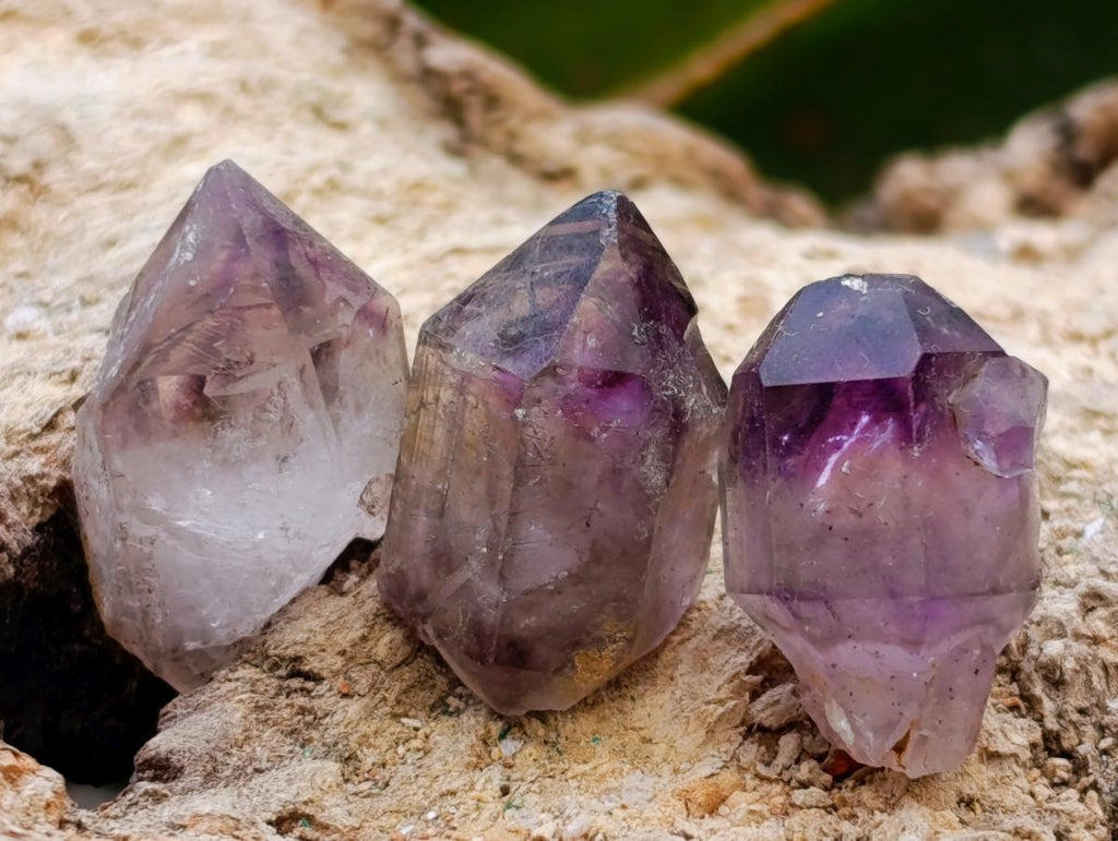 Natural Window Amethyst Crystals x 70 From Chiredzi, Zimbabwe