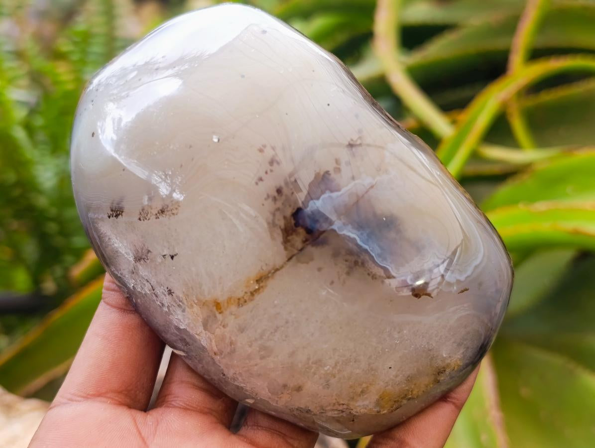 Polished One Side Agate Nodules x 6 From Madagascar