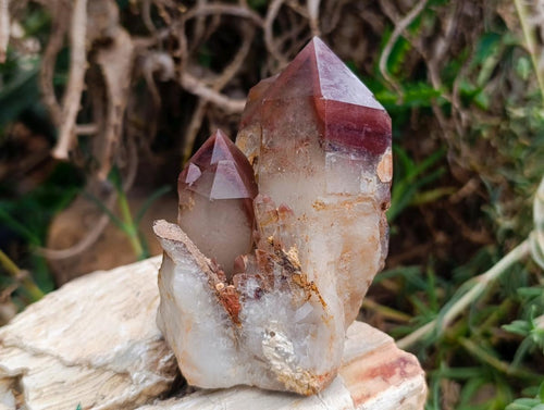 Polished Red Hematoid Quartz Crystal Clusters x 2 From Karoi, Zimbabwe