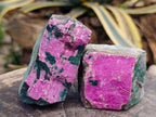 Natural Salrose Cobaltion Dolomite Specimens with Silky Malachite Crystals x 6 From Kakanda, Congo