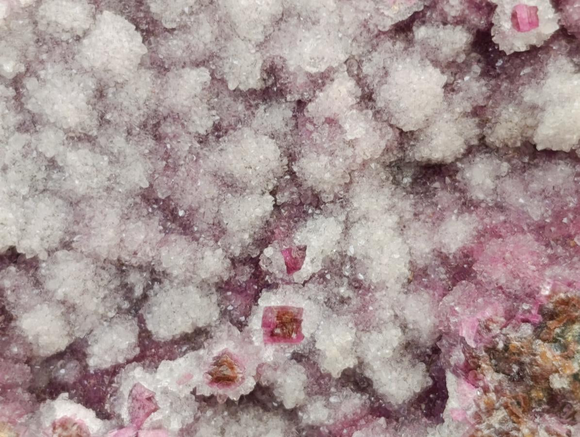 Natural Salrose Cobaltion Dolomite Specimens with Silky Malachite Crystals x 6 From Kakanda, Congo