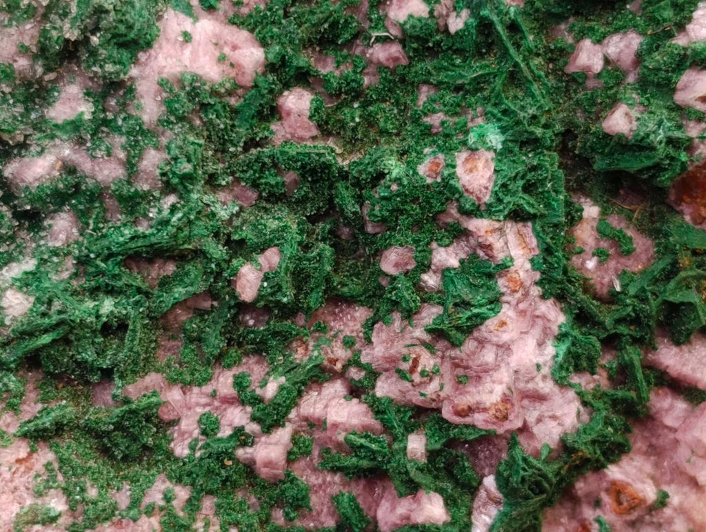 Natural Salrose Cobaltion Dolomite Specimens with Silky Malachite Crystals x 6 From Kakanda, Congo