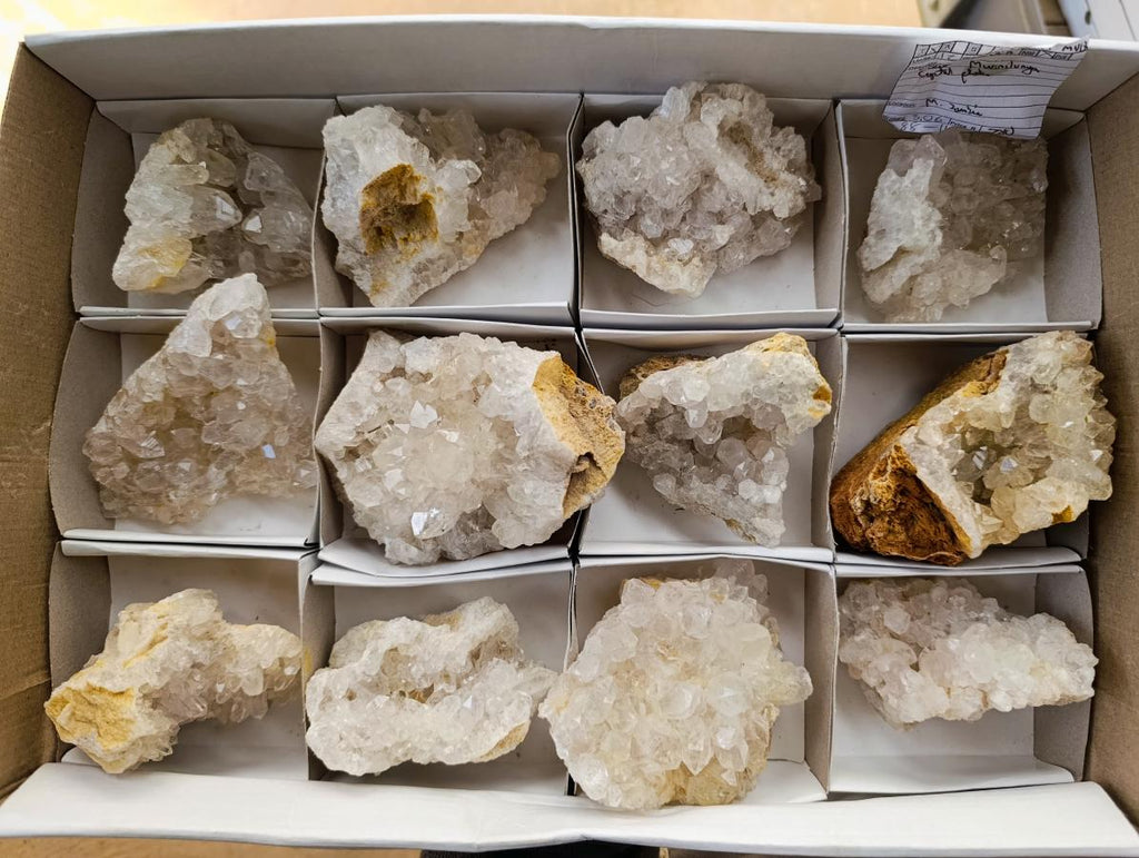 Natural Solwezi Quartz Plate Specimens x 12 From Solwezi, Zambia