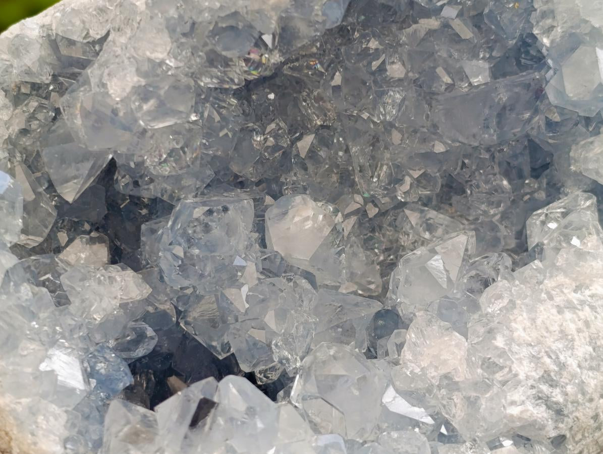 Natural Blue Celestite Geode Cluster Specimens x 2 From Sakoany, Madagascar