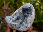 Natural Blue Celestite Geode Cluster Specimens x 2 From Sakoany, Madagascar
