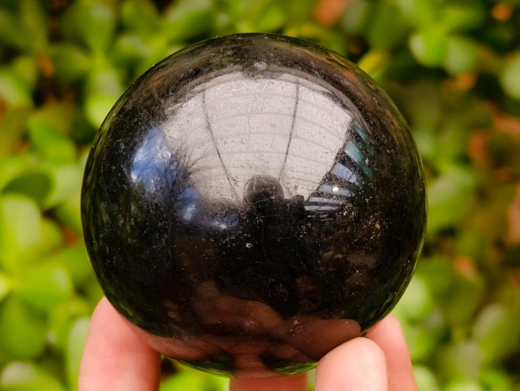 Polished Black Tourmaline Spheres x 3 From Madagascar