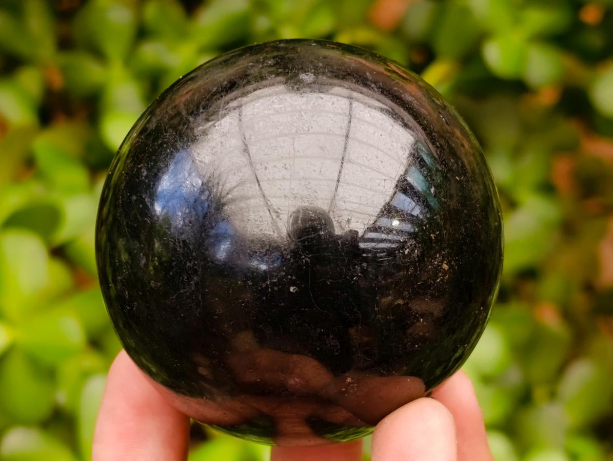 Polished Black Tourmaline Spheres x 3 From Madagascar