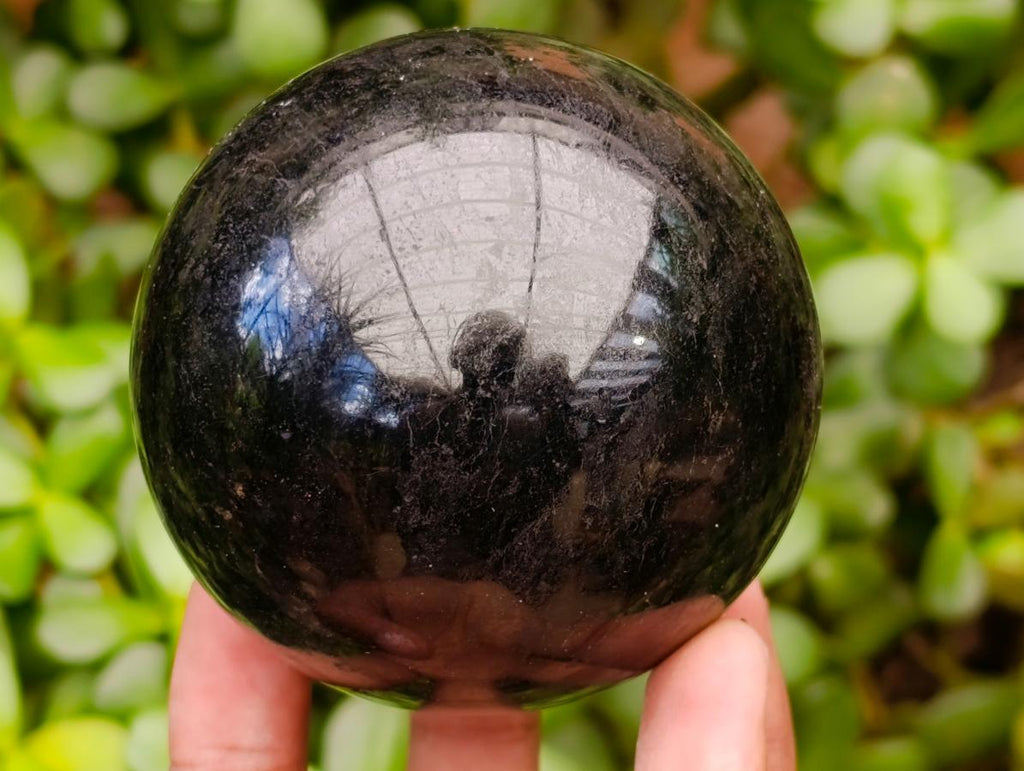 Polished Black Tourmaline Spheres x 3 From Madagascar
