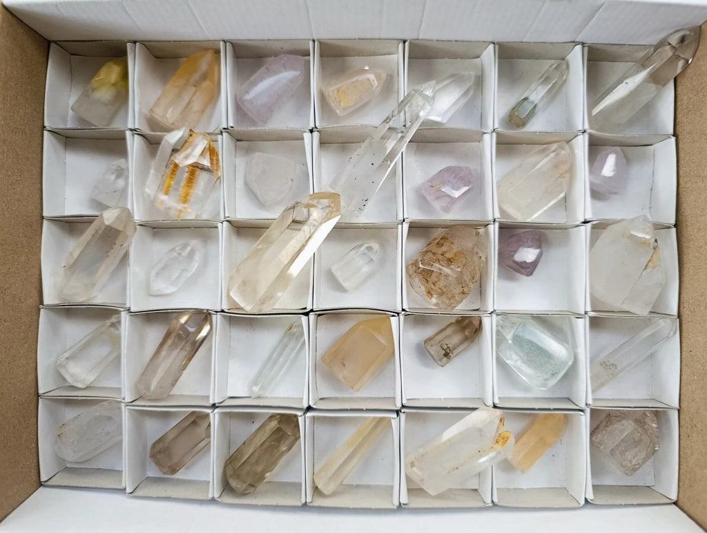 Polished Mixed Quartz Crystal Points x 35 From Madagascar