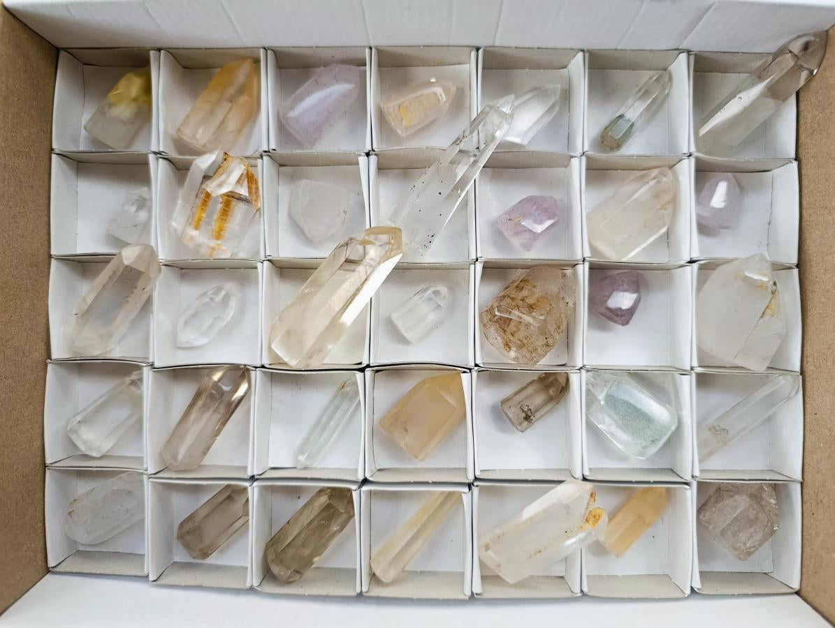 Polished Mixed Quartz Crystal Points x 35 From Madagascar