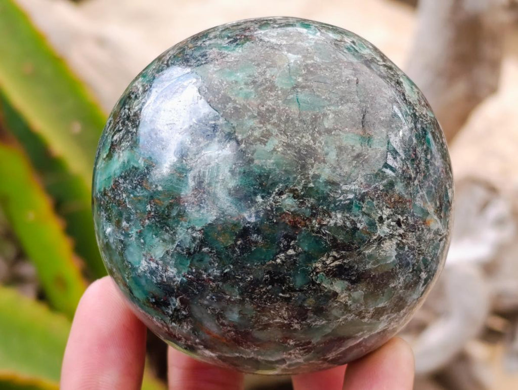Polished Emerald Mica 'Mutokolite' Spheres x 2 From Mutoko, Zimbabwe