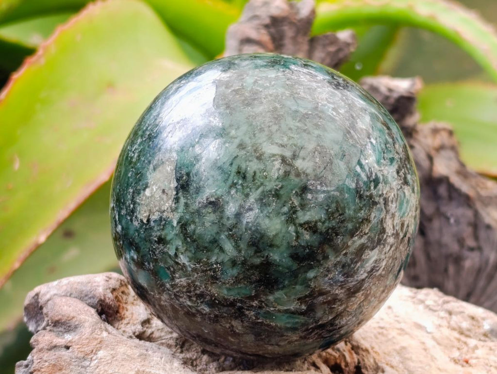 Polished Emerald Mica 'Mutokolite' Spheres x 2 From Mutoko, Zimbabwe