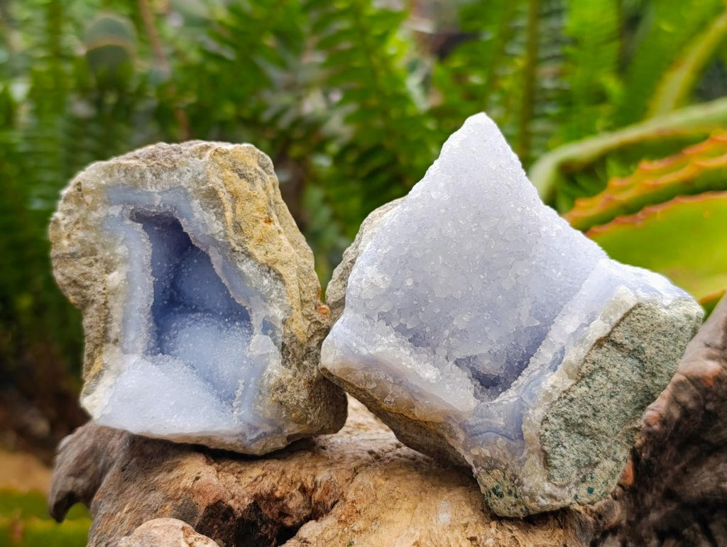 Natural Blue Lace Agate Geode Specimens x 12 From Nsanje, Malawi