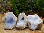 Natural Blue Lace Agate Geode Specimens x 12 From Nsanje, Malawi