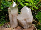 Polished Large Smokey Quartz Crystals x 2 From Angola