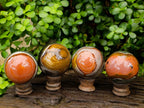 Polished Polychrome Jasper Spheres x 3 From NW Coast, Madagascar
