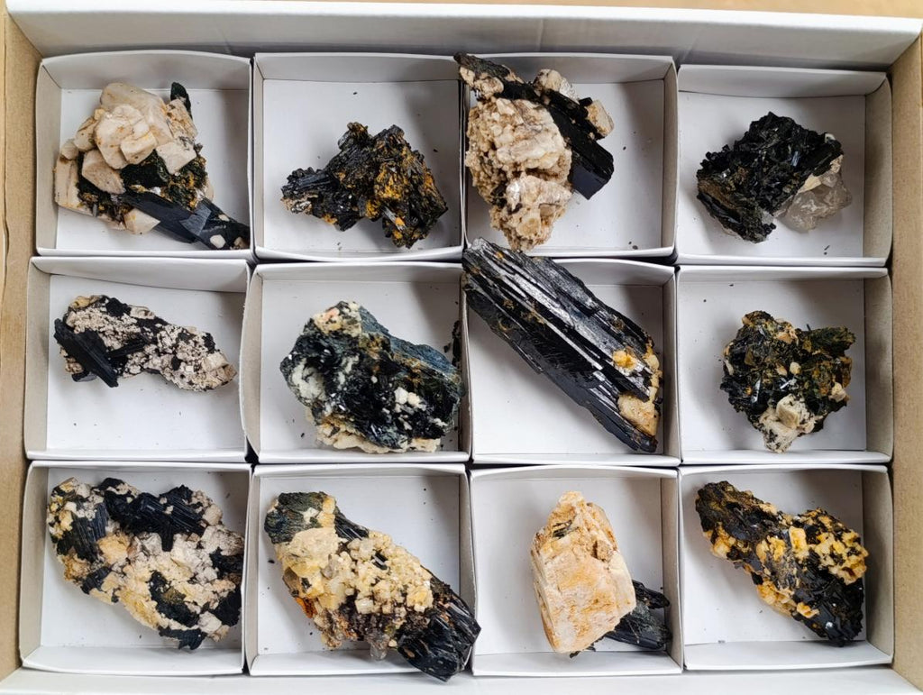 Natural Aegirine and Orthoclase Specimens x 12 From Zomba, Malawi