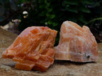 Natural Rhombohedral Sunset Orange Calcite Specimens x 24 From Spitzkop, Namibia