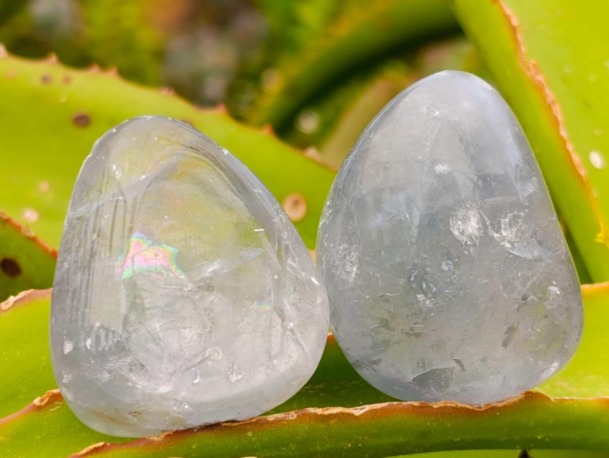 Polished Blue Celestite Free Forms x 20 From Sakoany, Madagascar