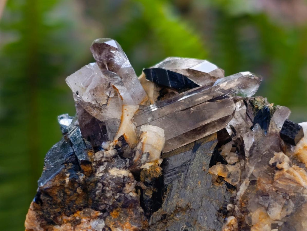 Natural Smokey Quartz Clusters with Associated Minerals x 12 From Zomba Plateau, Malawi