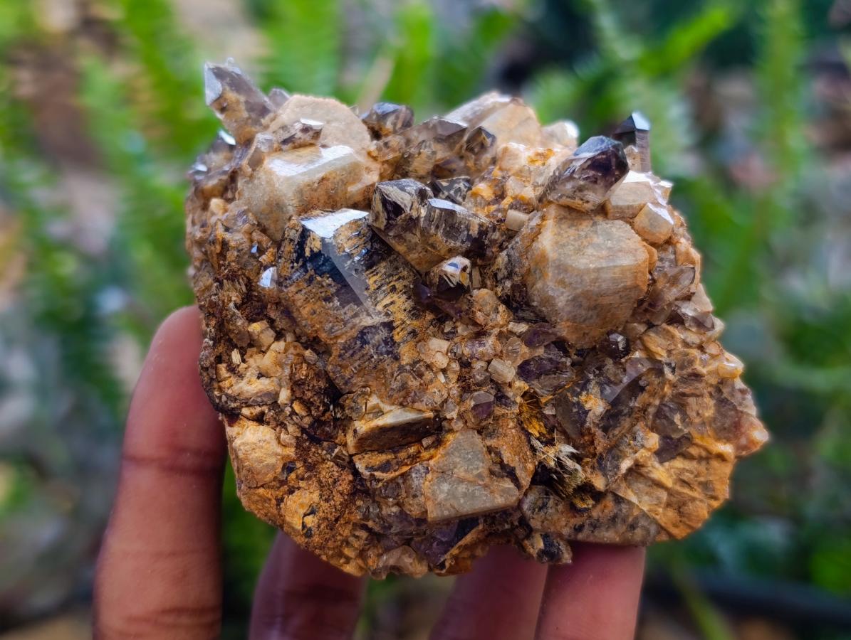 Natural Smokey Quartz Clusters with Associated Minerals x 12 From Zomba Plateau, Malawi