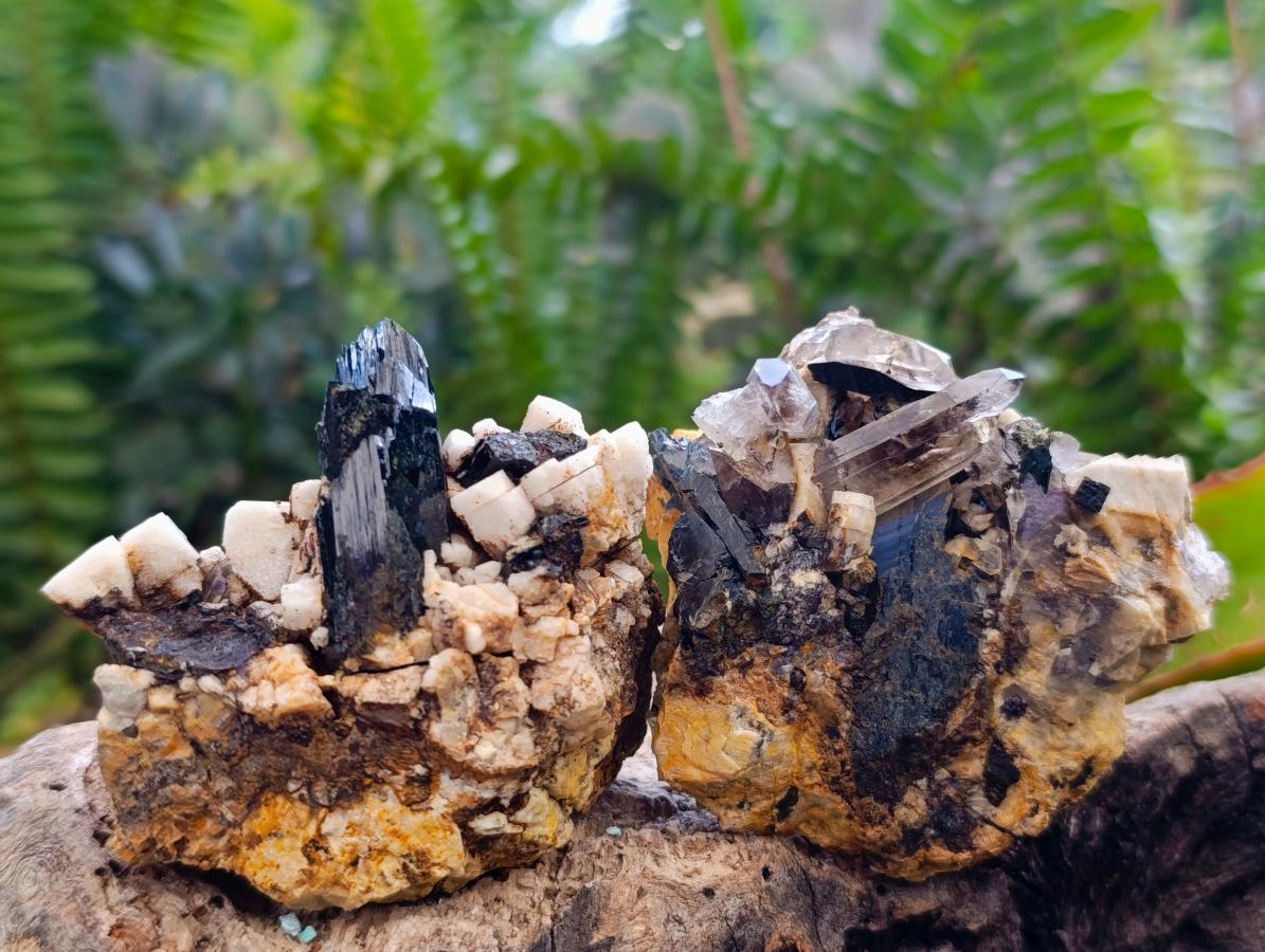 Natural Smokey Quartz Clusters with Associated Minerals x 12 From Zomba Plateau, Malawi