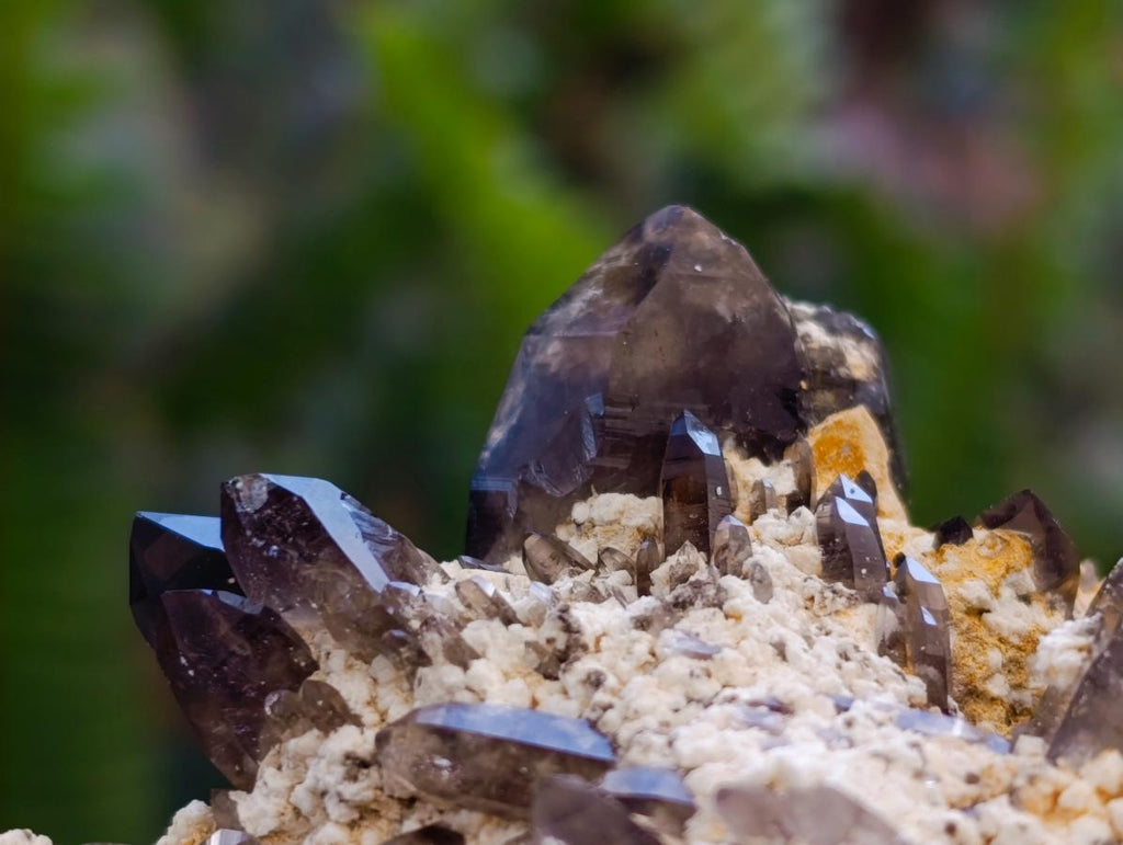 Natural Smokey Quartz Clusters with Associated Minerals x 12 From Zomba Plateau, Malawi