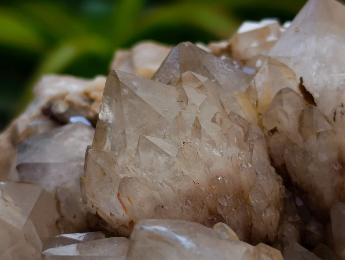 Natural Large White Phantom Cascading Smokey Luena Quartz Cluster x 1 From Luena, Congo