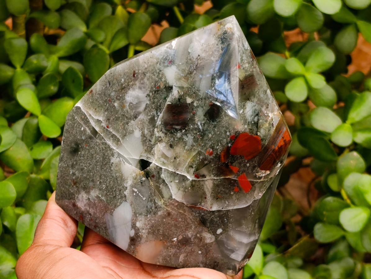 Polished Bloodstone Display Crystals x 2 From Swaziland