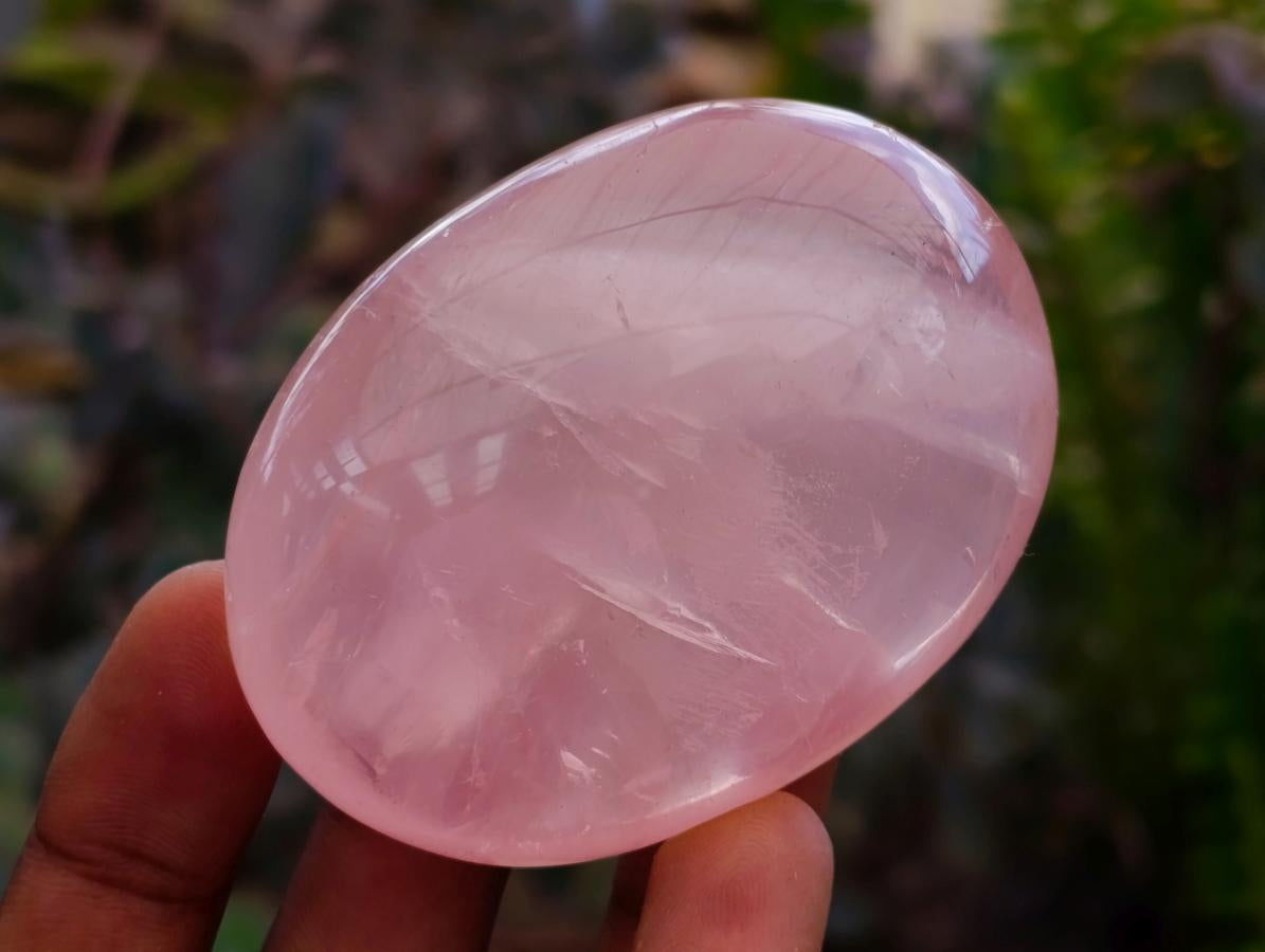 Polished Gemmy Rose Quartz Palm Stones x 14 From Madagascar