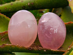 Polished Gemmy Rose Quartz Palm Stones x 14 From Madagascar