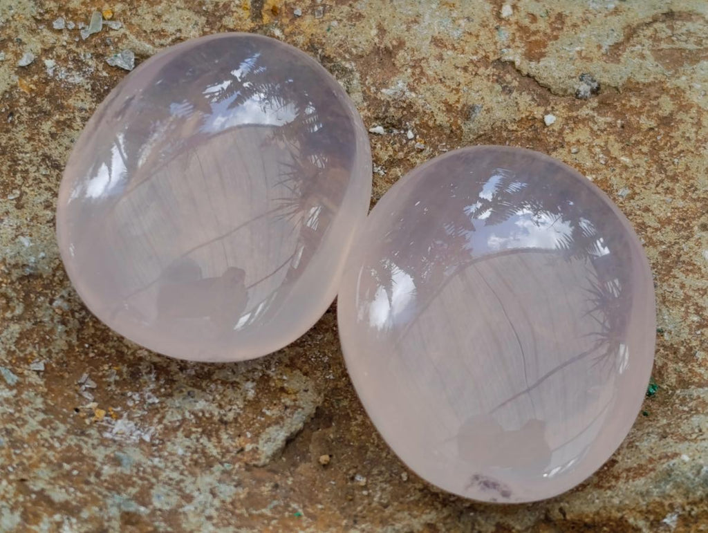 Polished Gemmy Rose Quartz Palm Stones x 14 From Madagascar