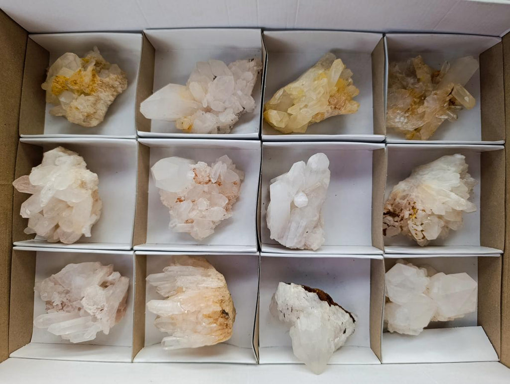 Natural Madagascar Quartz Clusters x 12 From Madagascar