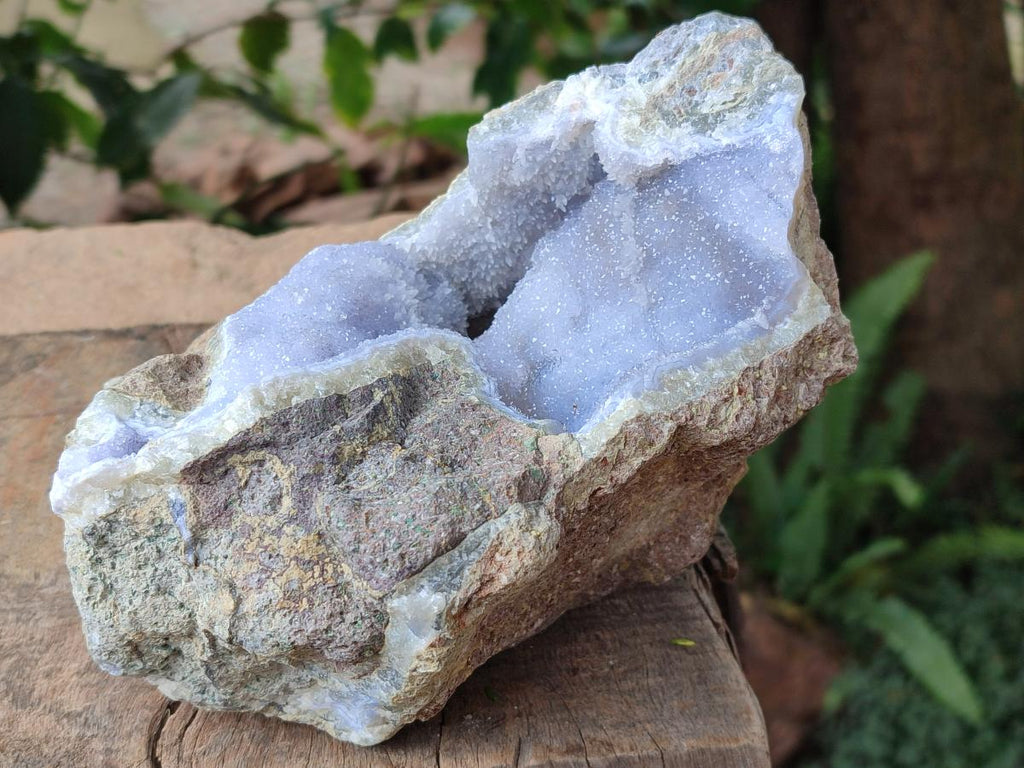 Natural Large Blue Lace Agate Geode Specimen x 1 From Nsanje, Malawi