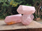 Polished Double Terminated Gemmy Rose Quartz Crystals x 6 From Madagascar