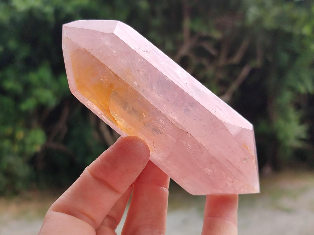 Polished Double Terminated Gemmy Rose Quartz Crystals x 6 From Madagascar