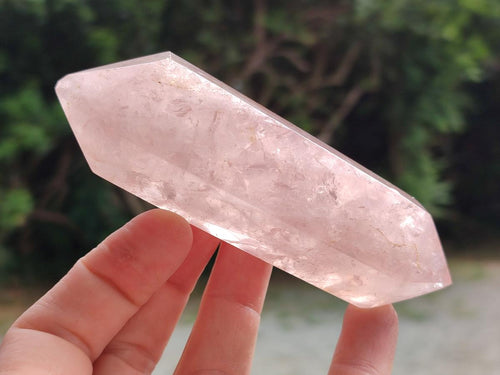 Polished Double Terminated Gemmy Rose Quartz Crystals x 6 From Madagascar