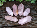 Polished Double Terminated Gemmy Rose Quartz Crystals x 6 From Madagascar