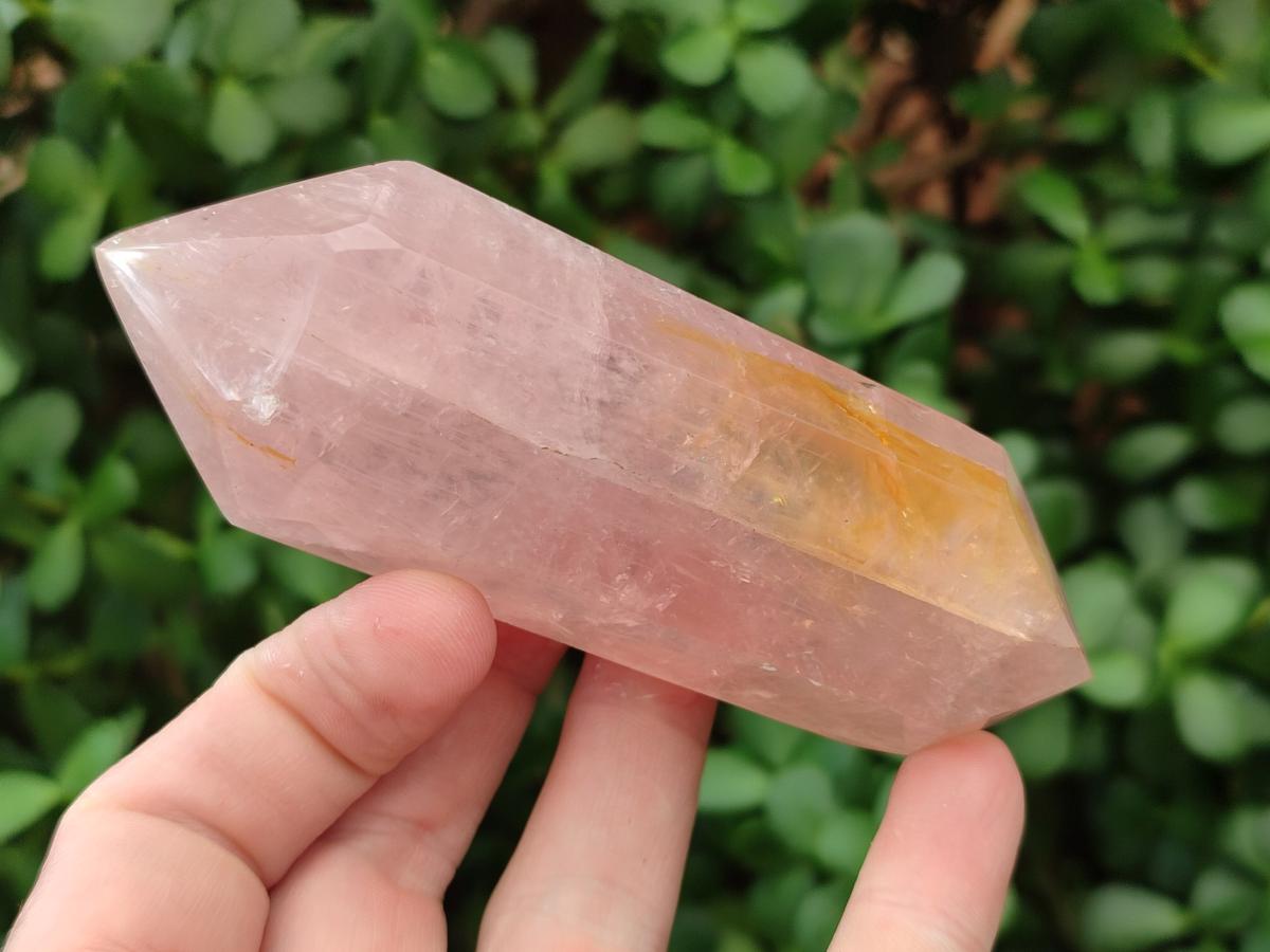 Polished Double Terminated Gemmy Rose Quartz Crystals x 6 From Madagascar