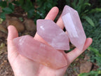 Polished Double Terminated Gemmy Rose Quartz Crystals x 6 From Madagascar